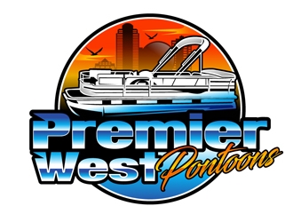 Premier West Pontoons logo design by DreamLogoDesign