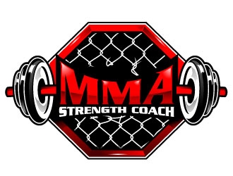 MMA STRENGTH COACH logo design by LogoQueen