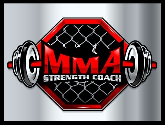 MMA STRENGTH COACH logo design by LogoQueen