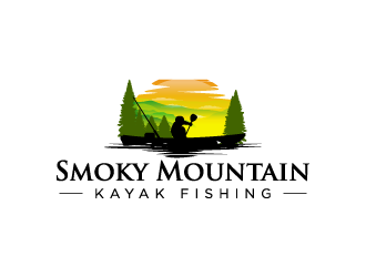 Smoky Mountain Kayak Fishing Logo Design - 48hourslogo