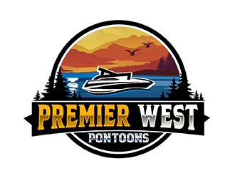 Premier West Pontoons logo design by PrimalGraphics