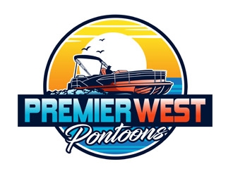 Premier West Pontoons logo design by DreamLogoDesign