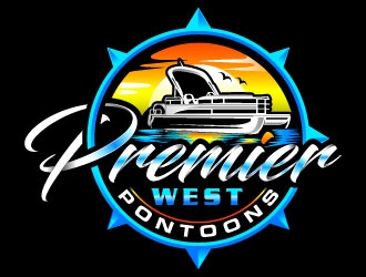 Premier West Pontoons logo design by LogoQueen