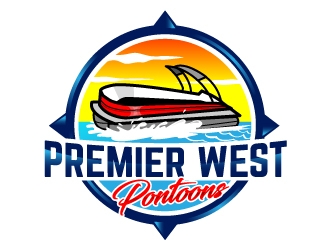 Premier West Pontoons logo design by LogoQueen