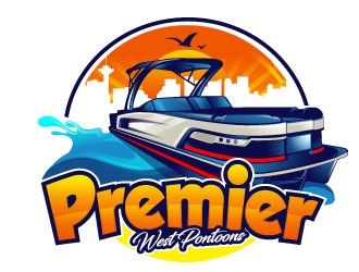 Premier West Pontoons logo design by Suvendu