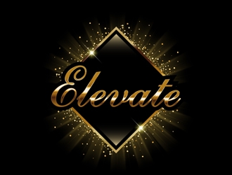 Elevate gold time lettering monogram logo outline