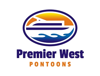 Premier West Pontoons logo design by gitzart