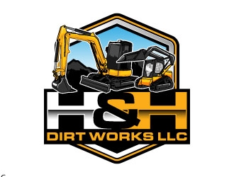 H and H Dirt Works LLC Logo Design 48hourslogo