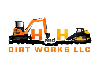 H and H Dirt Works LLC Logo Design 48hourslogo