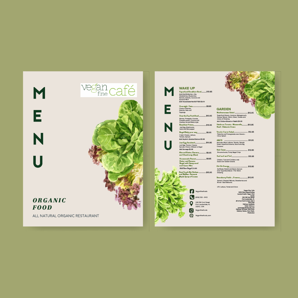 Vegan Fine Cafe logo design by czars