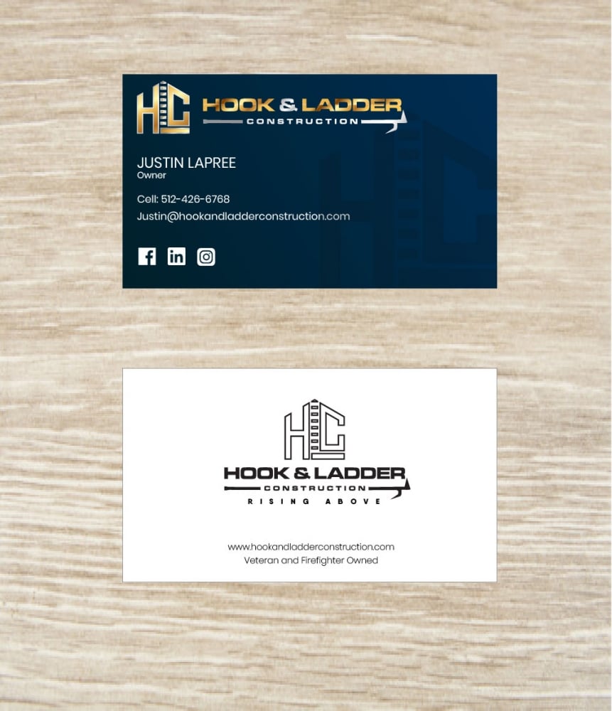 Hook & Ladder Construction logo design by d1ckhauz