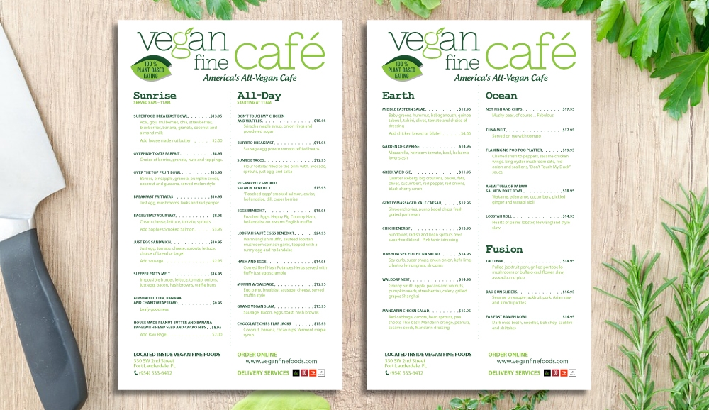 Vegan Fine Cafe logo design by LogOExperT