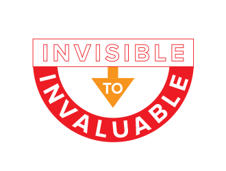 Invisible to Invaluable logo design by BeDesign