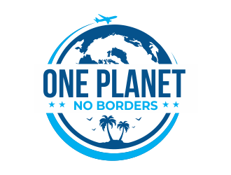 One Planet No Borders logo design by Girly