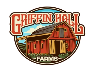 Griffin Hall Farms logo design by DreamLogoDesign