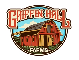 Griffin Hall Farms logo design by DreamLogoDesign