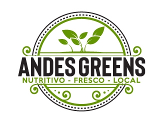 Company name: ANDES GREENS . Slogan: Nutritivo - Fresco - Local logo design by AamirKhan