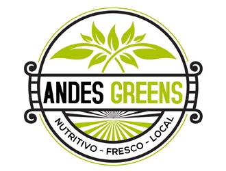 Company name: ANDES GREENS . Slogan: Nutritivo - Fresco - Local logo design by MAXR