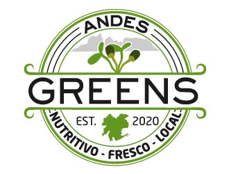 Company name: ANDES GREENS . Slogan: Nutritivo - Fresco - Local logo design by Suvendu