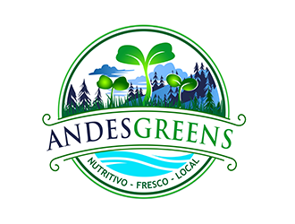 Company name: ANDES GREENS . Slogan: Nutritivo - Fresco - Local logo design by 3Dlogos