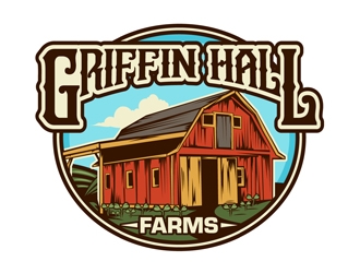 Griffin Hall Farms logo design by DreamLogoDesign