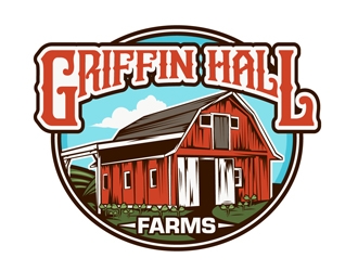 Griffin Hall Farms logo design by DreamLogoDesign