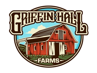 Griffin Hall Farms logo design by DreamLogoDesign