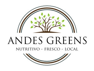 Company name: ANDES GREENS . Slogan: Nutritivo - Fresco - Local logo design by jetzu