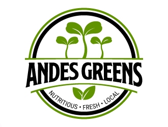 Company name: ANDES GREENS . Slogan: Nutritivo - Fresco - Local logo design by jaize