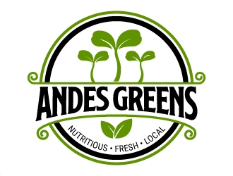 Company name: ANDES GREENS . Slogan: Nutritivo - Fresco - Local logo design by jaize