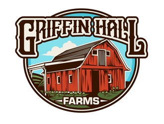 Griffin Hall Farms logo design by DreamLogoDesign