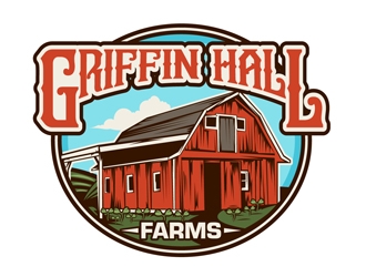 Griffin Hall Farms logo design by DreamLogoDesign