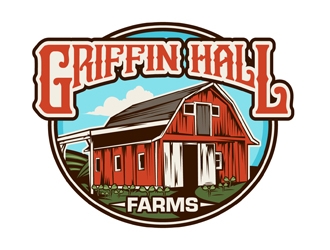 Griffin Hall Farms logo design by DreamLogoDesign