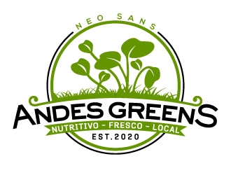 Company name: ANDES GREENS . Slogan: Nutritivo - Fresco - Local logo design by Suvendu