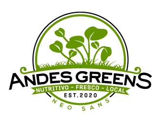 Company name: ANDES GREENS . Slogan: Nutritivo - Fresco - Local logo design by Suvendu