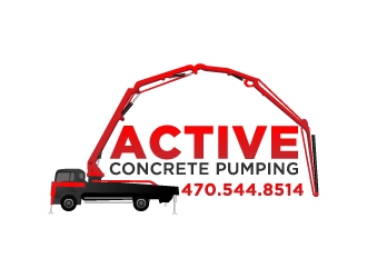 ACTIVE Concrete Pumping logo design by kasperdz