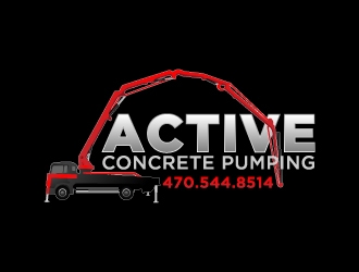 ACTIVE Concrete Pumping logo design by kasperdz