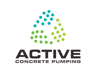 ACTIVE Concrete Pumping logo design by p0peye