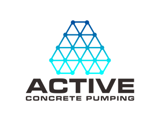 ACTIVE Concrete Pumping logo design by p0peye