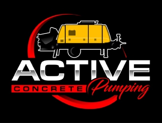 ACTIVE Concrete Pumping logo design by MAXR