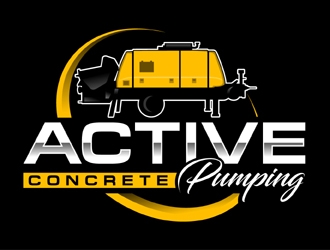 ACTIVE Concrete Pumping logo design by MAXR