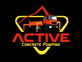 ACTIVE Concrete Pumping logo design by ozenkgraphic