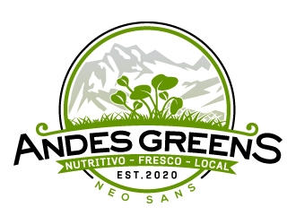 Company name: ANDES GREENS . Slogan: Nutritivo - Fresco - Local logo design by Suvendu