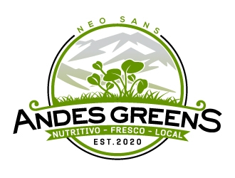 Company name: ANDES GREENS . Slogan: Nutritivo - Fresco - Local logo design by Suvendu