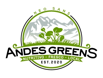 Company name: ANDES GREENS . Slogan: Nutritivo - Fresco - Local logo design by Suvendu