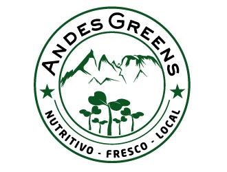 Company name: ANDES GREENS . Slogan: Nutritivo - Fresco - Local logo design by Suvendu