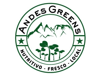 Company name: ANDES GREENS . Slogan: Nutritivo - Fresco - Local logo design by Suvendu