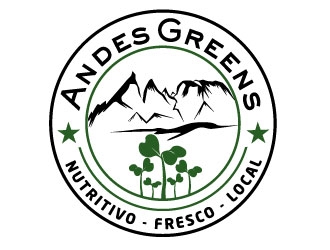 Company name: ANDES GREENS . Slogan: Nutritivo - Fresco - Local logo design by Suvendu