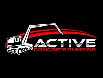 ACTIVE Concrete Pumping logo design by daywalker