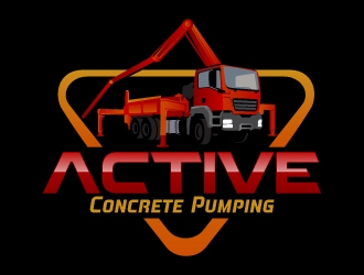 ACTIVE Concrete Pumping logo design by ozenkgraphic